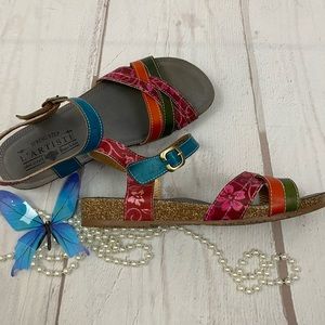 LArtiste Spring Step Leather Lined Wedge Sandal